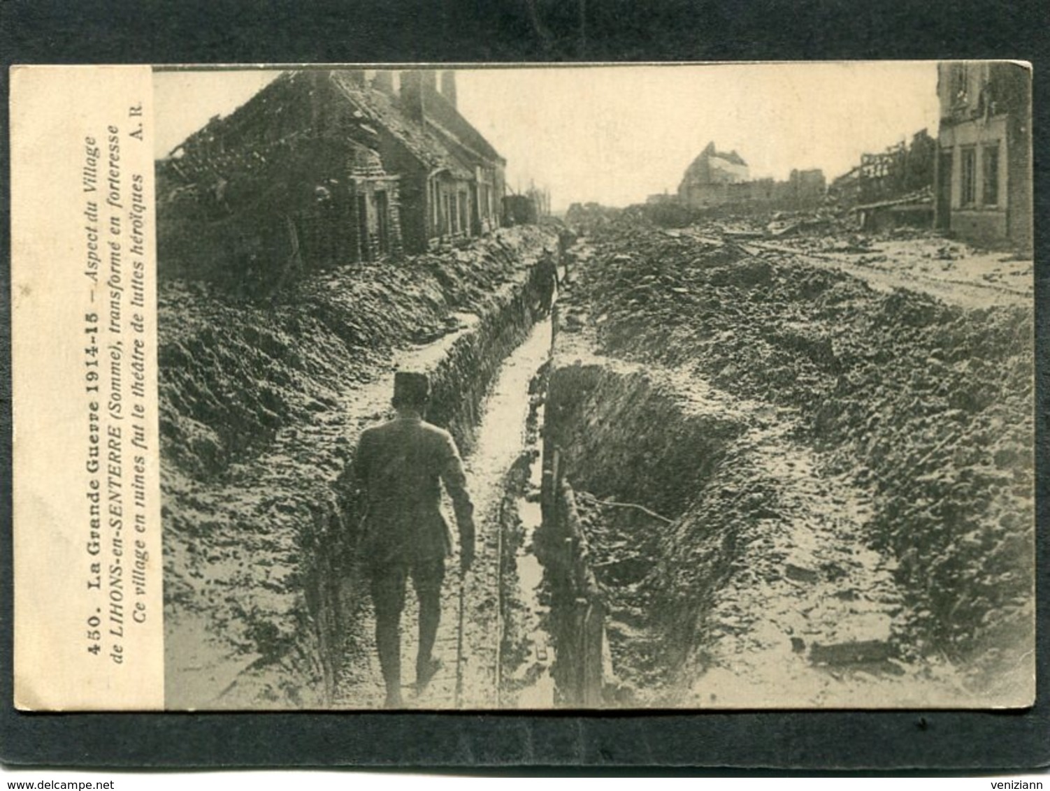 CPA - La Grande Guerre 1914-15 - LIHONS En SENTERRE Transformé En Forteresse, Animé - Guerra 1914-18