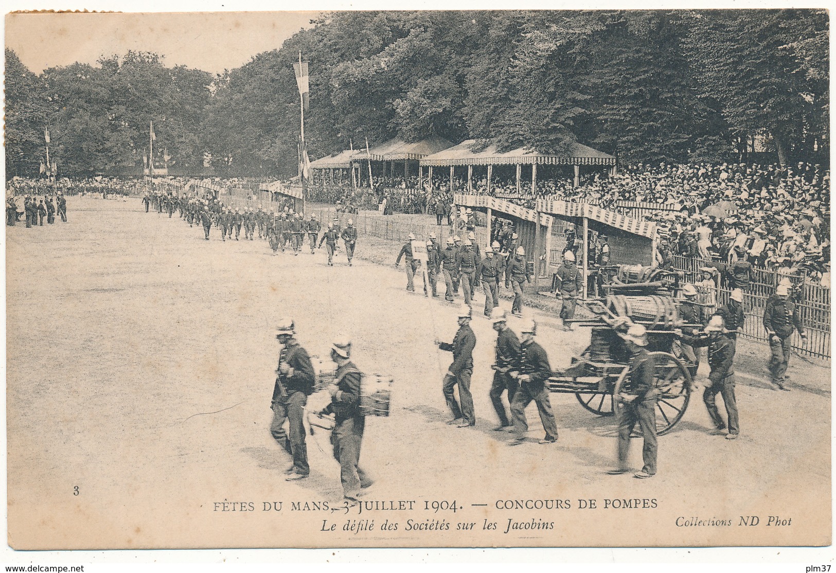 LE MANS - Concours De Pompes 1904, Défilé Des Sociétés - Sapeurs Pompiers - Le Mans