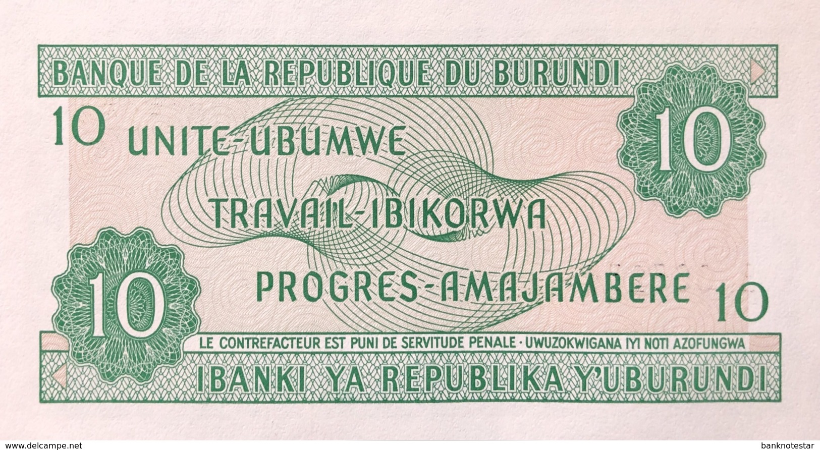 Burundi 10 Francs, P-33d (1.8.2001) - UNC - Burundi