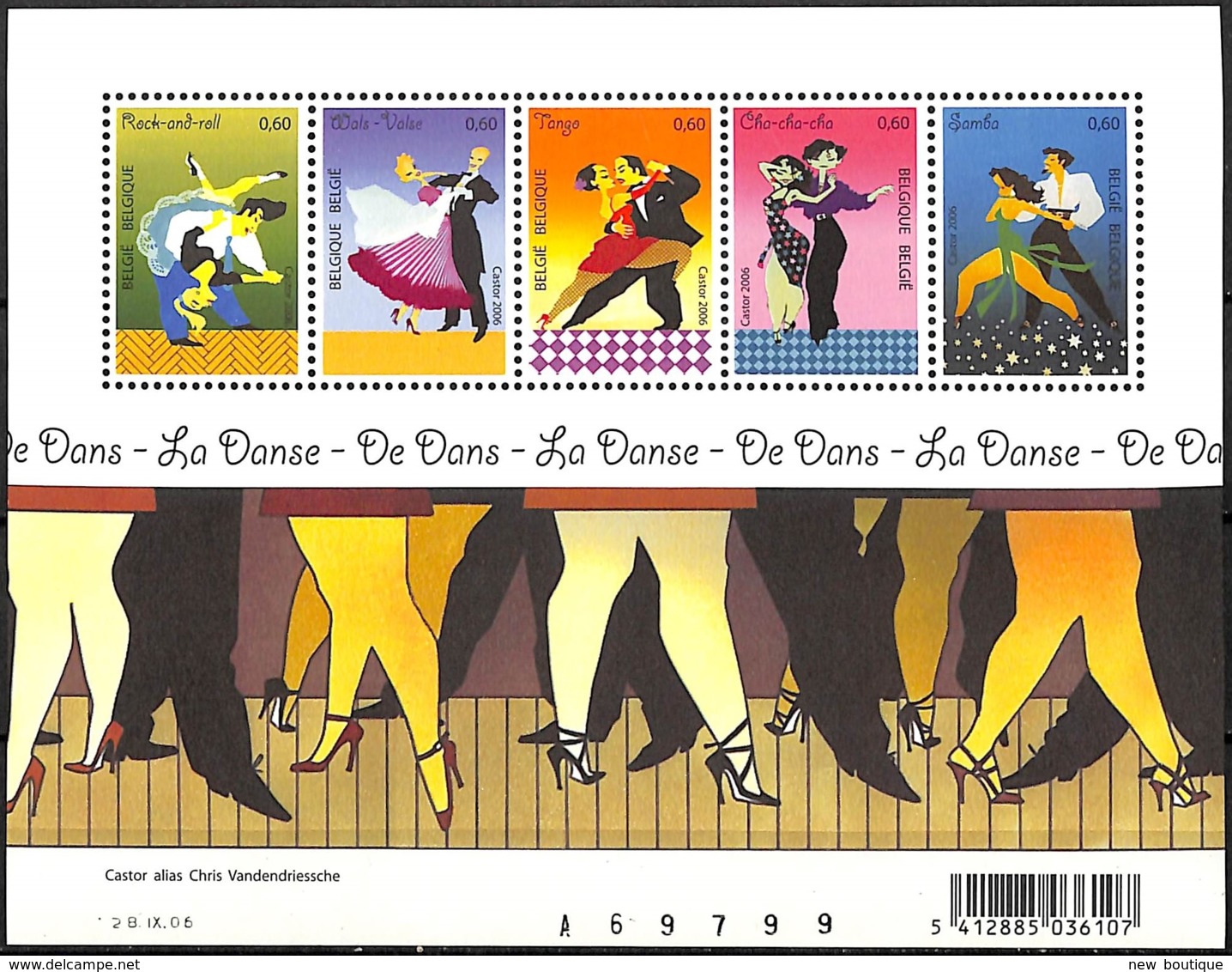 NB - [154703]TB//**/Mnh-Belgique 2006 - BL136, Rock, Valse, Tango, Cha-cha, Samba, Le Bloc, Danse, SNC - Tanz