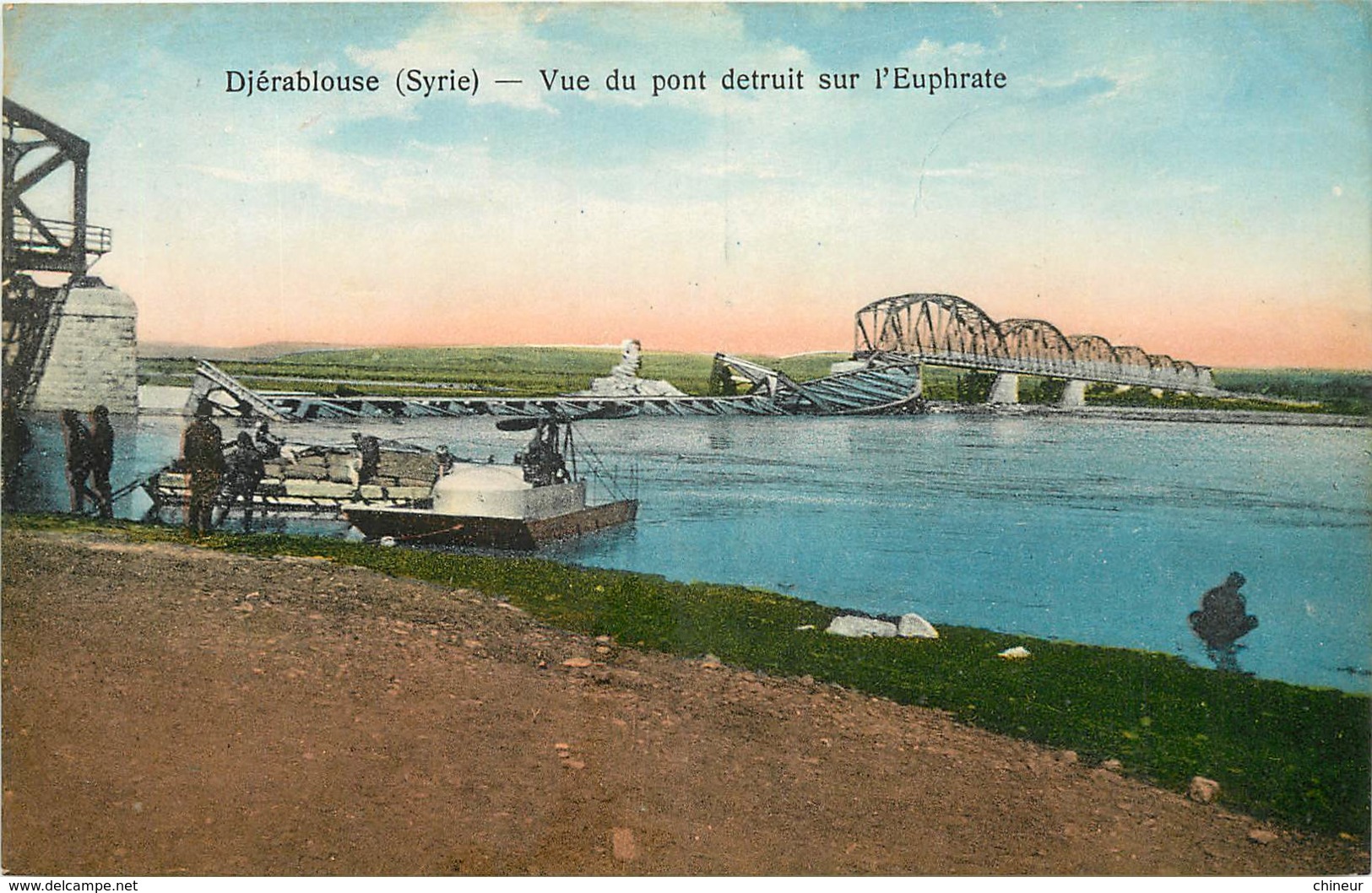 SYRIE DJERABLOUSE VUE DU PONT DETRUIT SUR L'EUPHRATE - Syrie