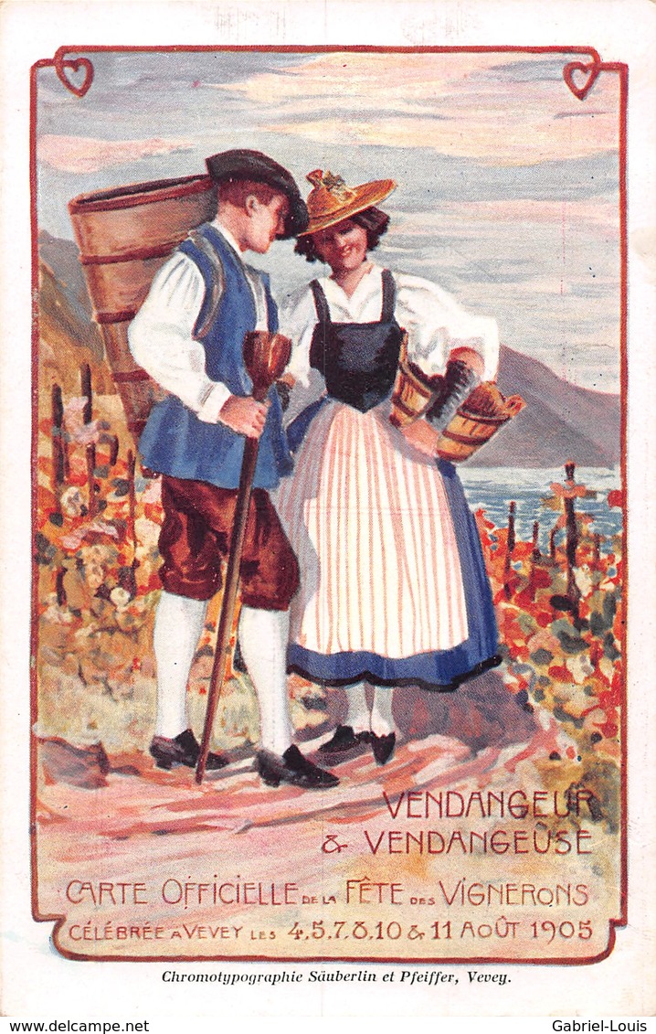 Fête De Vignerons 1905 - Vendangeur & Vendengeuse - Enge