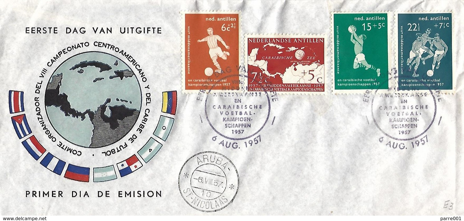 Netherlands Antilles 1957 Aruba Football Championship FDC Cover - Coppa America