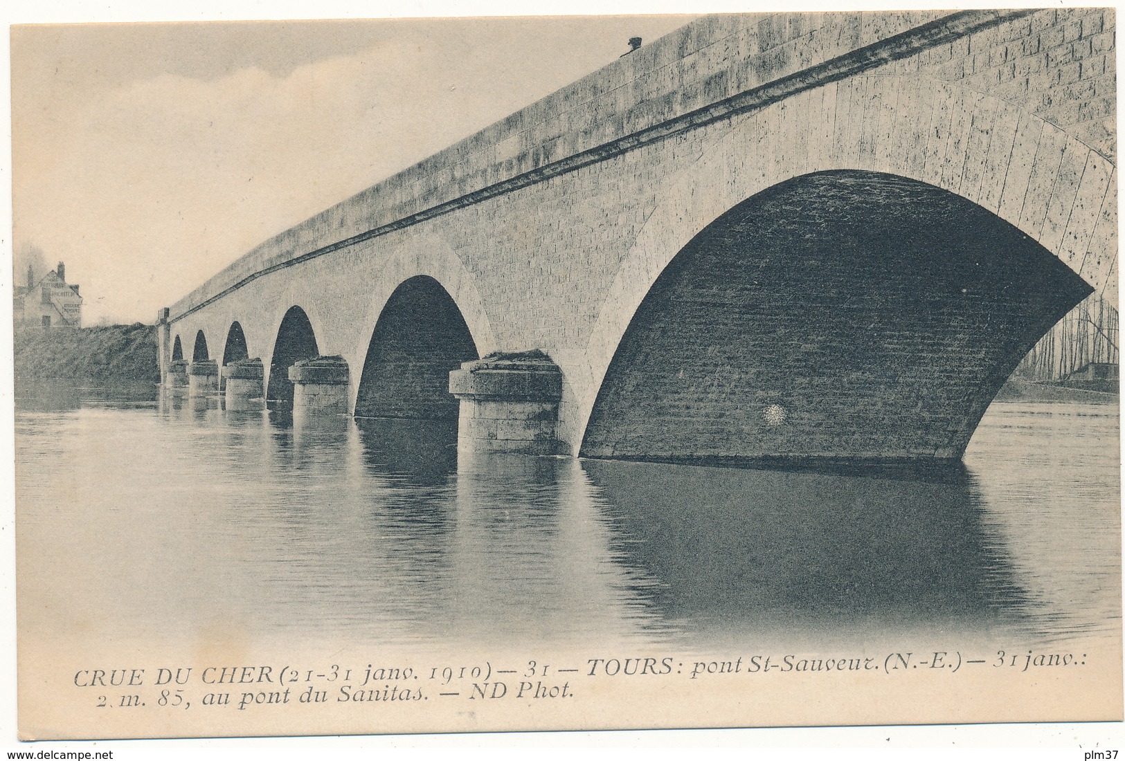 TOURS  - Crue Du Cher 1910, Pont St Sauveur - ND - Tours