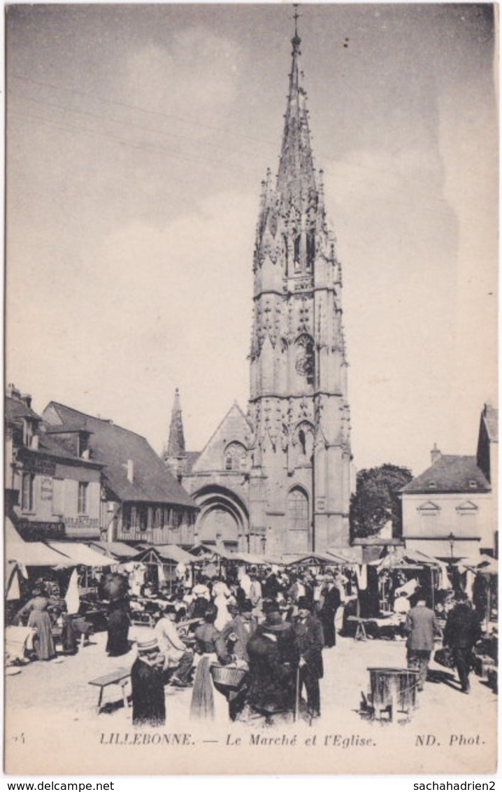 76. LILLEBONNE. Le Marché Et L'Eglise. 24 - Lillebonne