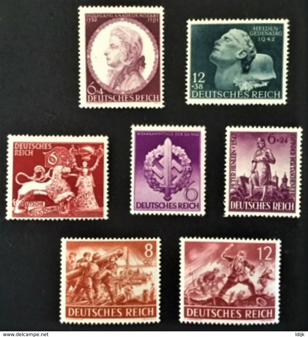 1941-1943 Mozart Mi.810**),Heldengedenktag Mi.812**),Goldschmiedekunst Mi.817**),Werkampftage Mi.818**),Henlein Mi.819** - Ungebraucht