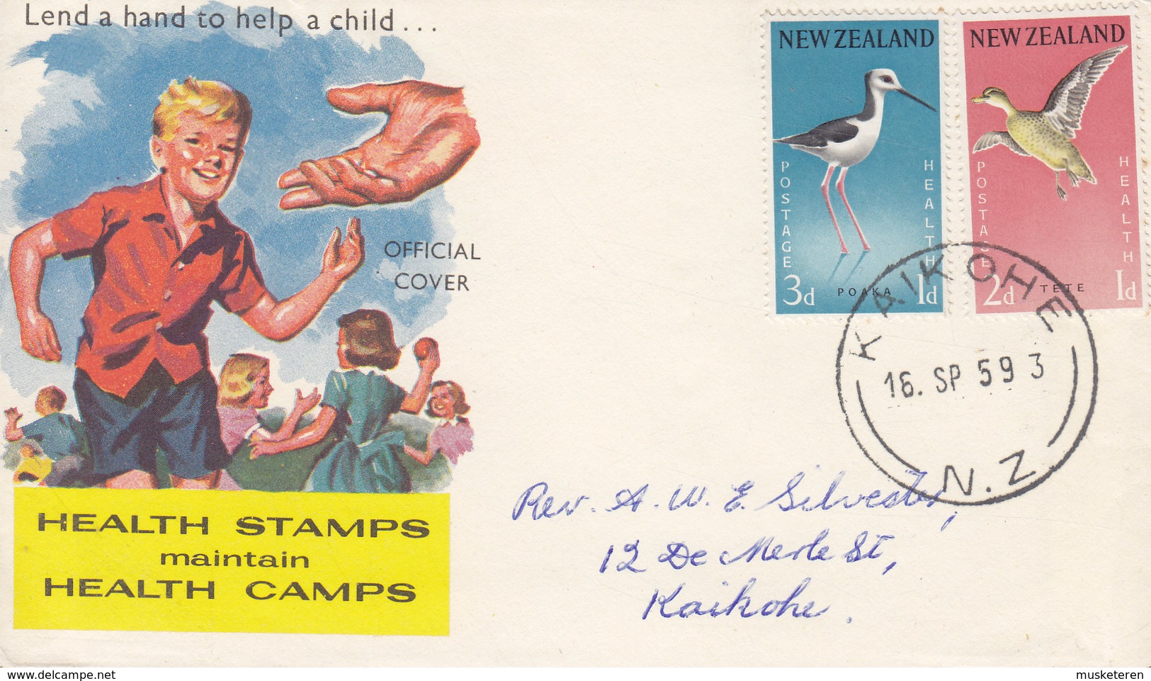 New Zealand Children's Health Camps KAIKOHE 1959 FDC Cover Ersttags Brief Bird Vogel Oiseau Complete Set !! - FDC