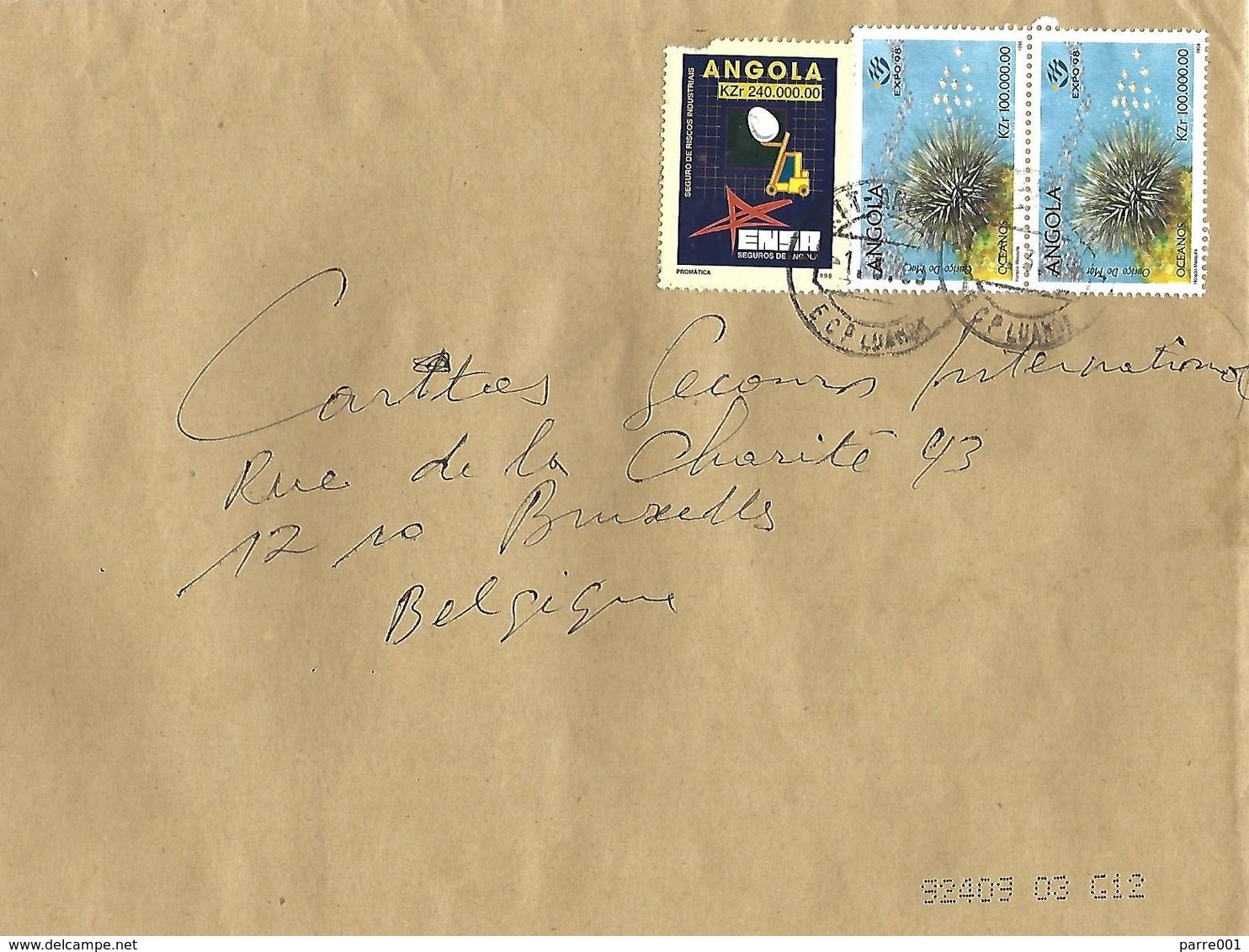 Angola 1999 Luanda EXPO Sea Urchin Insurance Company Cover - Angola