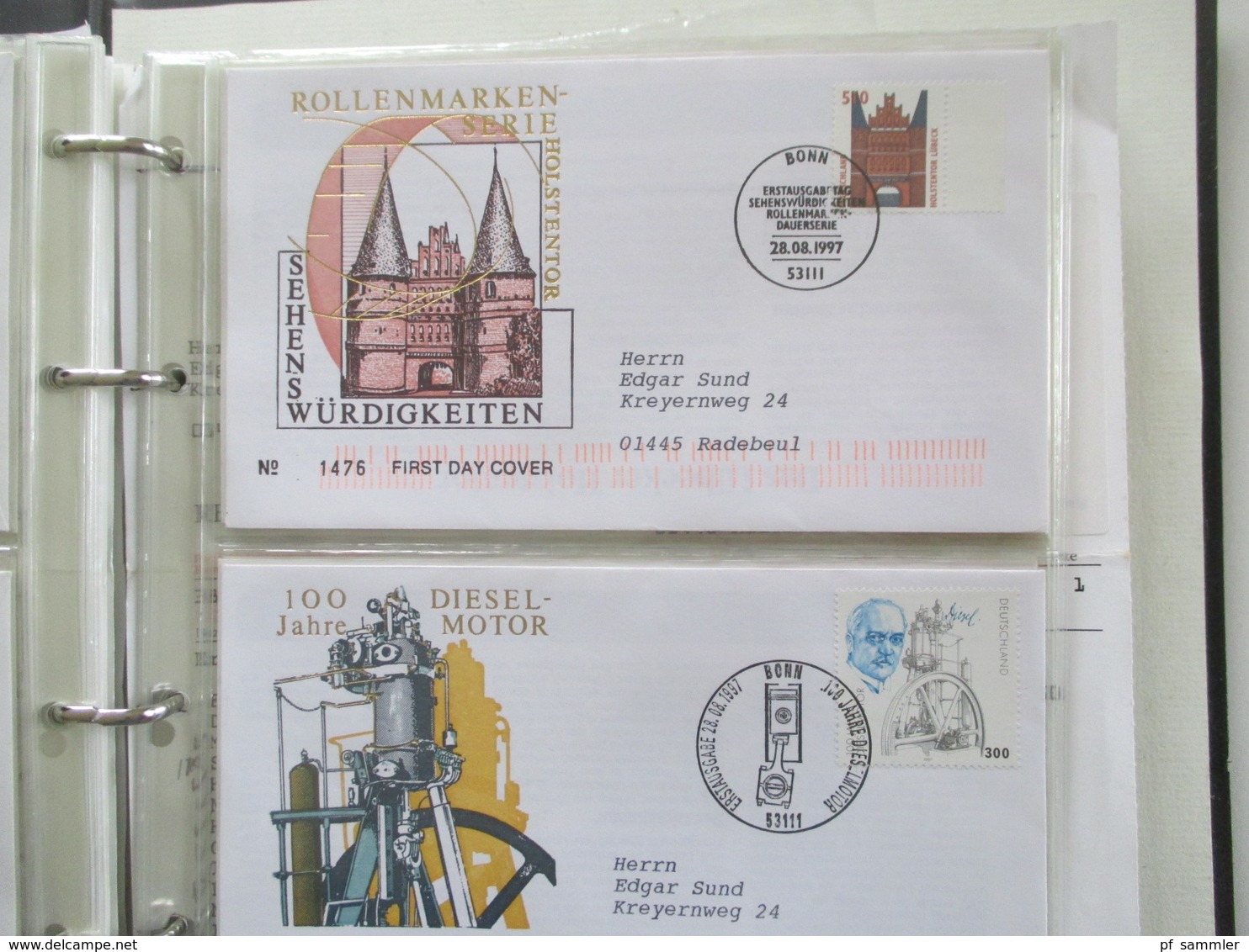 BRD FDC Sammlung 1961 - 2002 90er in 13 Belege Alben! Hunderte FDC / Sonderbelege 90er Jahre echt gelaufen aus Borek Abo