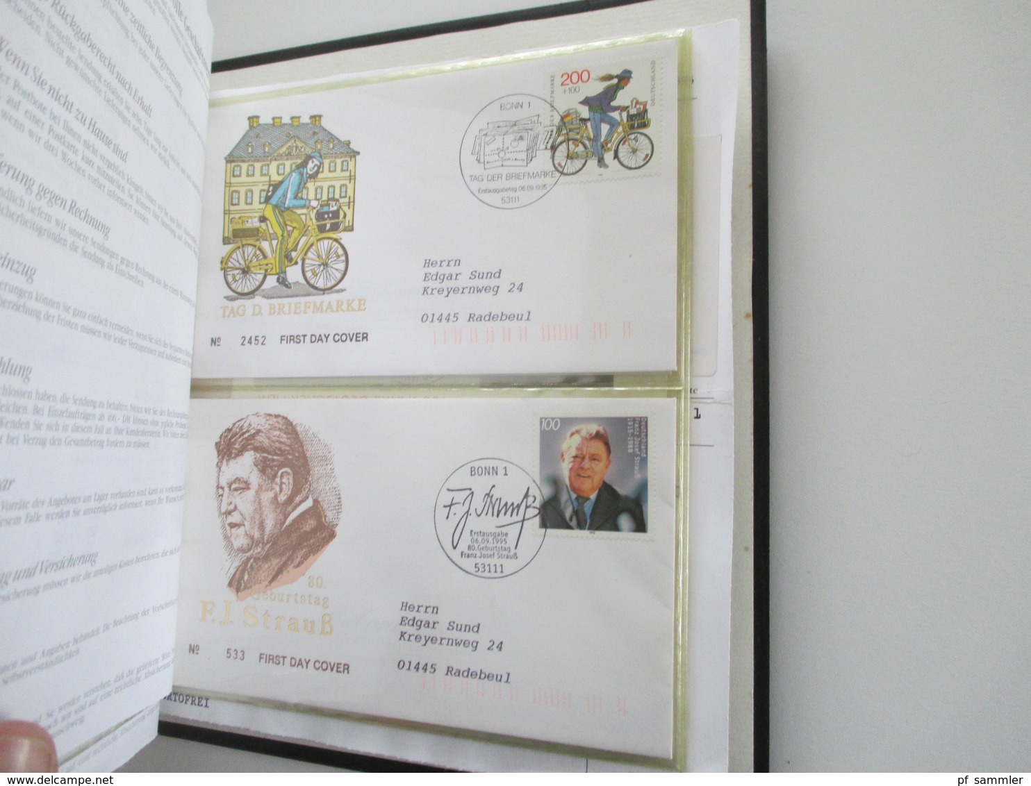 BRD FDC Sammlung 1961 - 2002 90er in 13 Belege Alben! Hunderte FDC / Sonderbelege 90er Jahre echt gelaufen aus Borek Abo