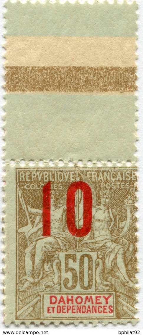 !!! PRIX FIXE : DAHOMEY, N°41, 10C/50C LÉGENDE ROUGE BDF NEUF*, SIGNÉ CHAMPION. DÉCENTRAGE USUEL - Unused Stamps