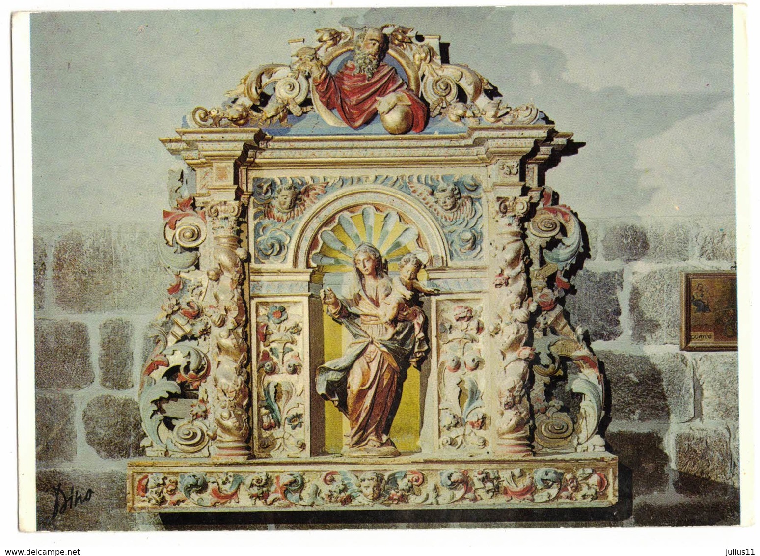 Type CPA EGLISE DE VILLEFRANCHE DE CONFLENT RETABLE NOTRE DAME DE VIE IMAGE PIEUSE RELIGIEUSE HOLY CARD SANTINI HEILIG - Imágenes Religiosas