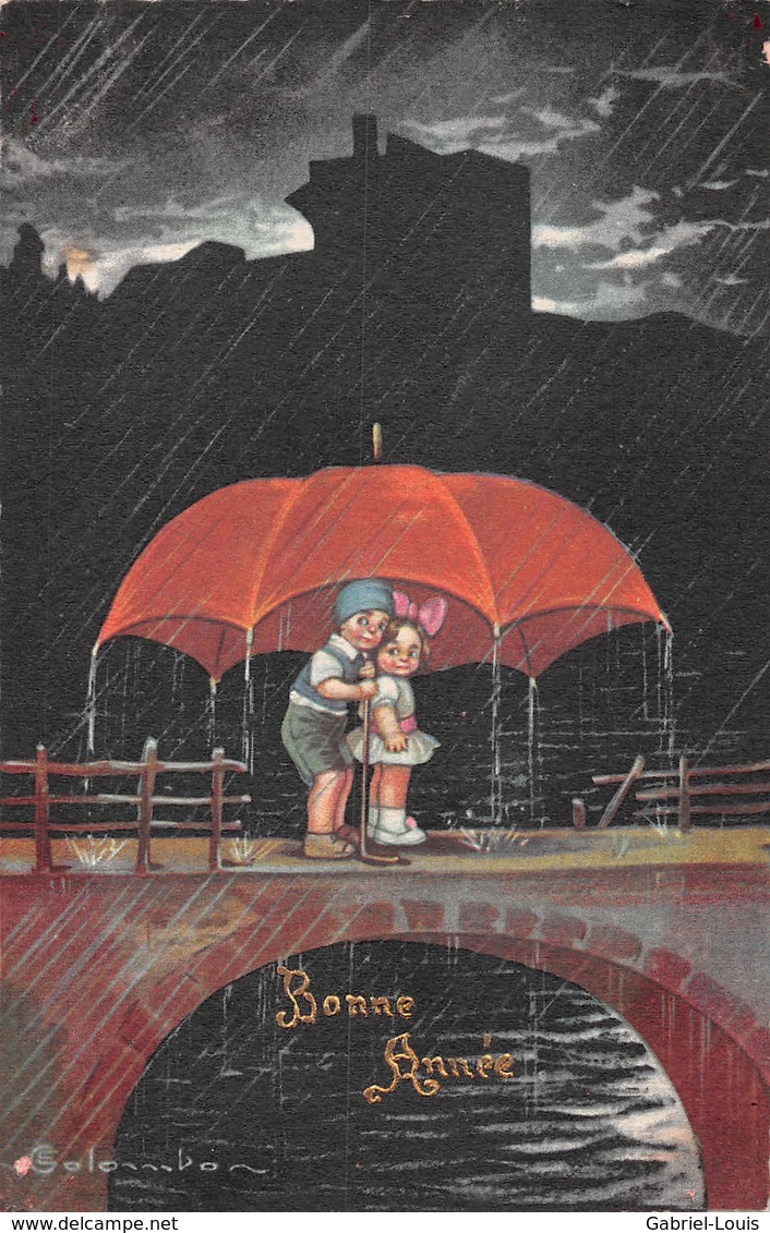 Bonne Année - Pluie - Parapluie - Couple - Pont - Autres & Non Classés