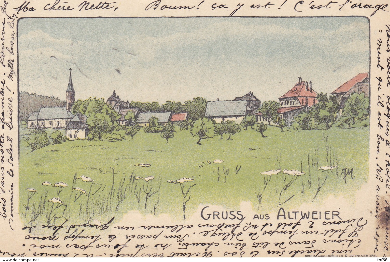 Gruss Aus Altweier Aubure 1906 - Altri & Non Classificati