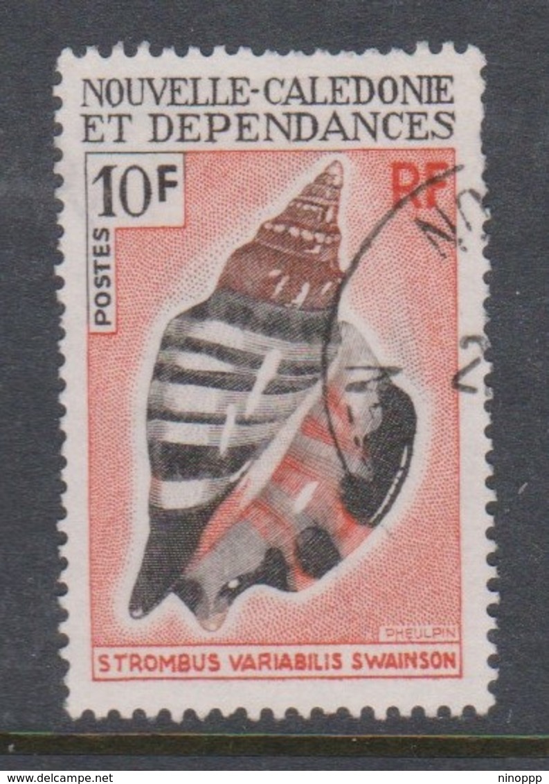 New Caledonia SG 451 1968 Sea Shells,10f Red Brown Yellow, Used - Marine Life