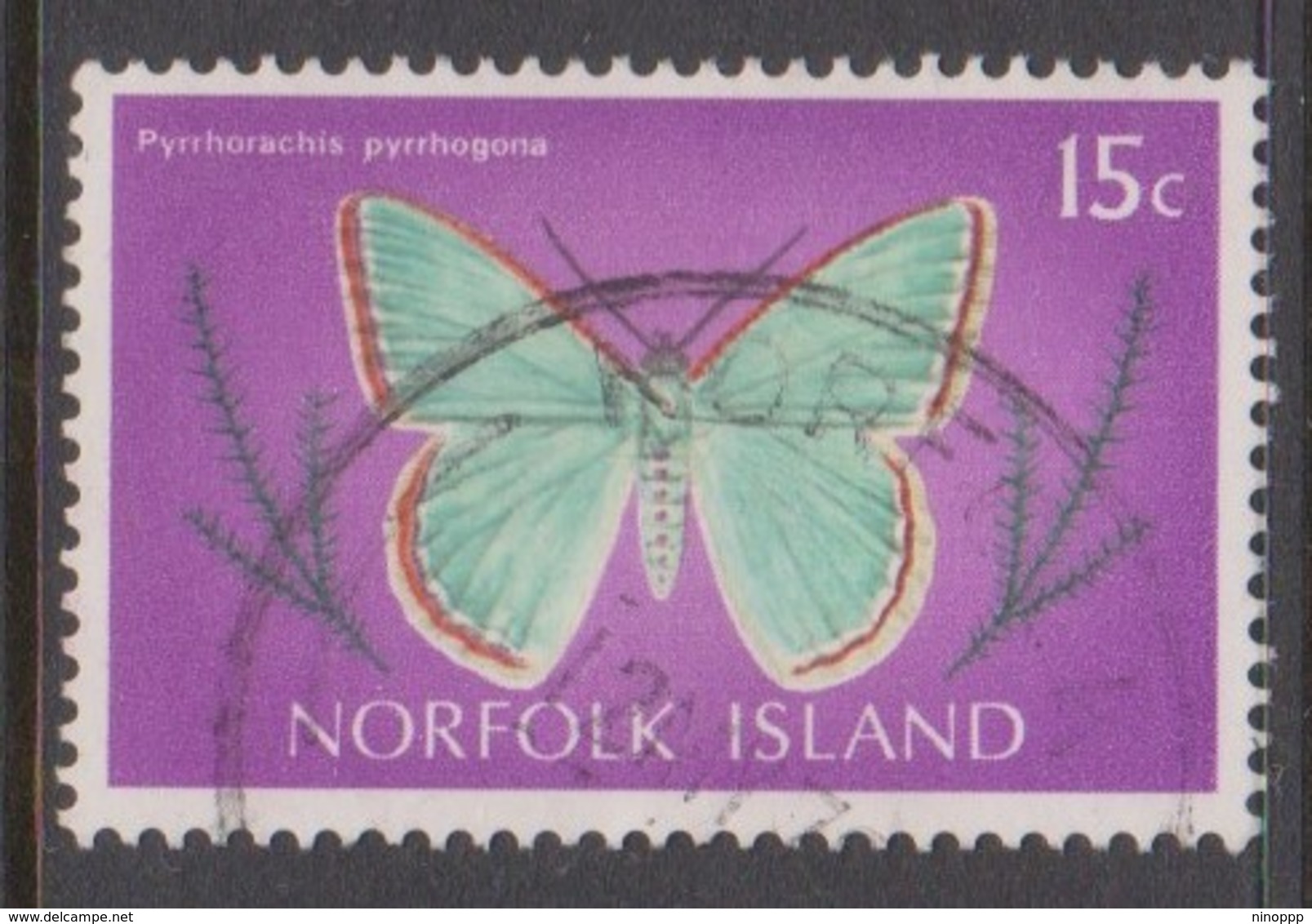 Norfolk Island ASC 187 1976 Butterflies,15c Holloway, Used - Butterflies