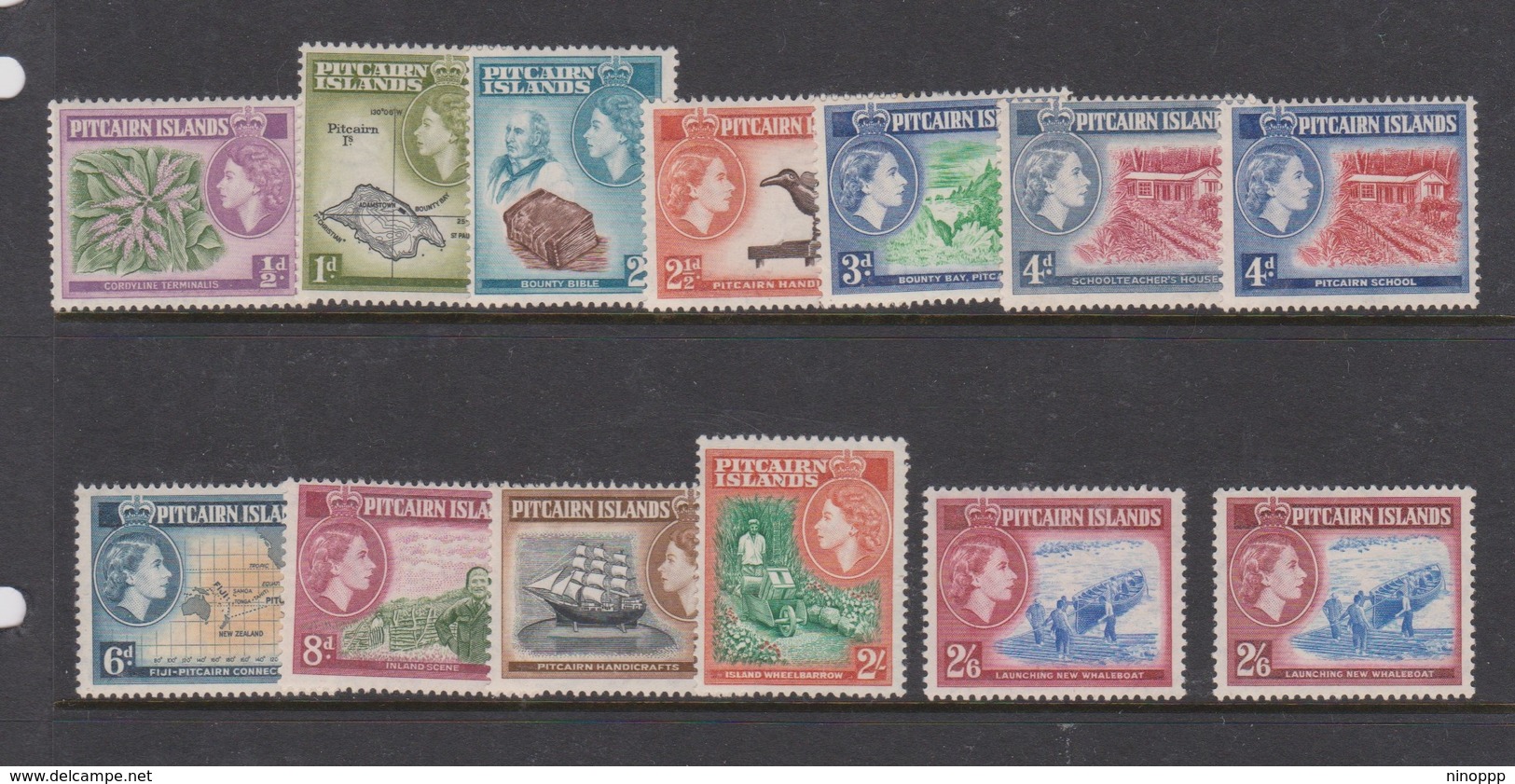 Pitcairn Islands S 18-28 1957 Queen Elizabeth II Definitives, Mint Hinged - Pitcairn Islands