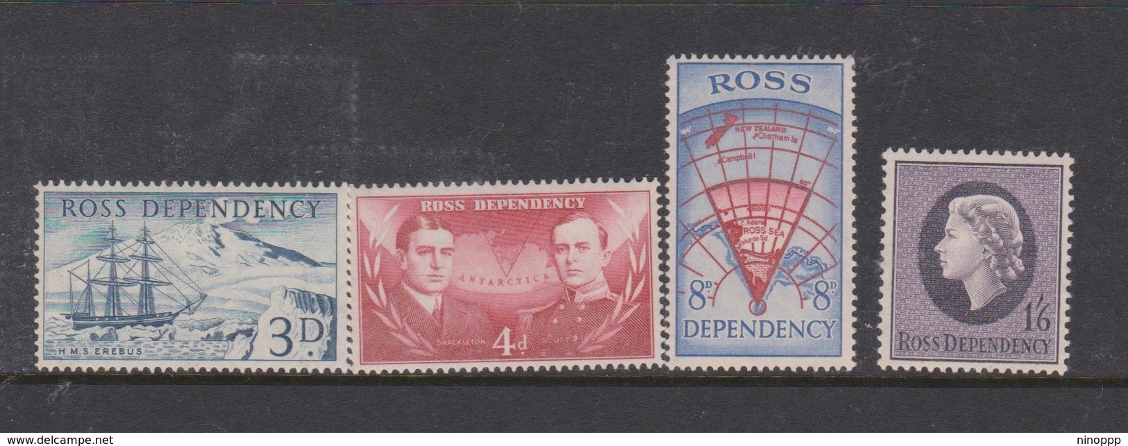 Ross Dependency S 1-4 1957 Definitive, Mint Hinged - Unused Stamps