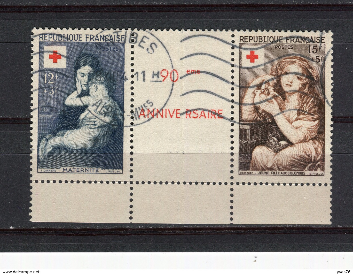 FRANCE - Y&T Paire N° 1006-07° - Croix-Rouge - Gebraucht