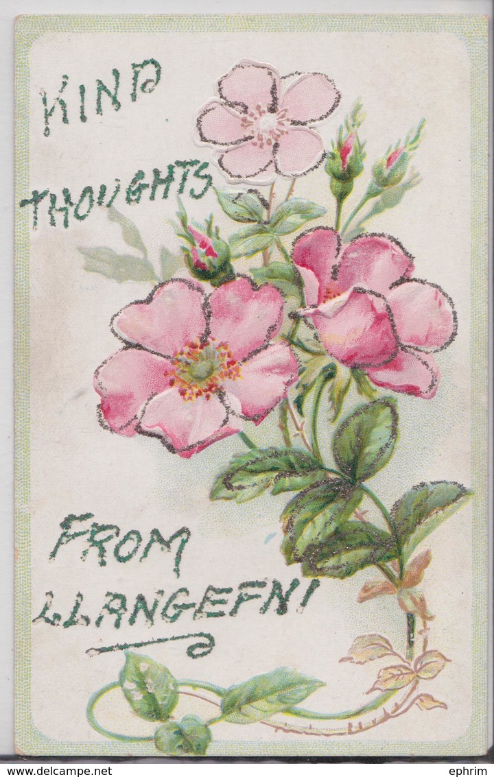 Kind Thoughts From LLANGEFNI Anglesey Novelty Wales Old Postcard - Anglesey