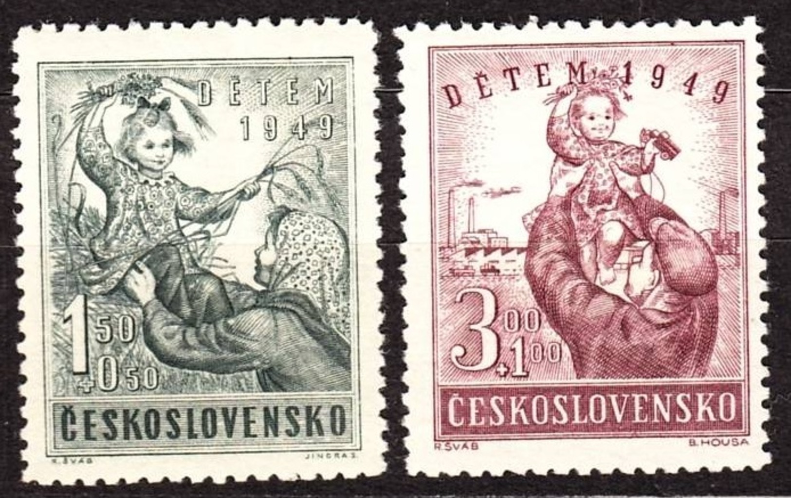 1949 Czechoslovakia MNH - Mi 601-602 Yv 517-518 ** MNH - Nuovi