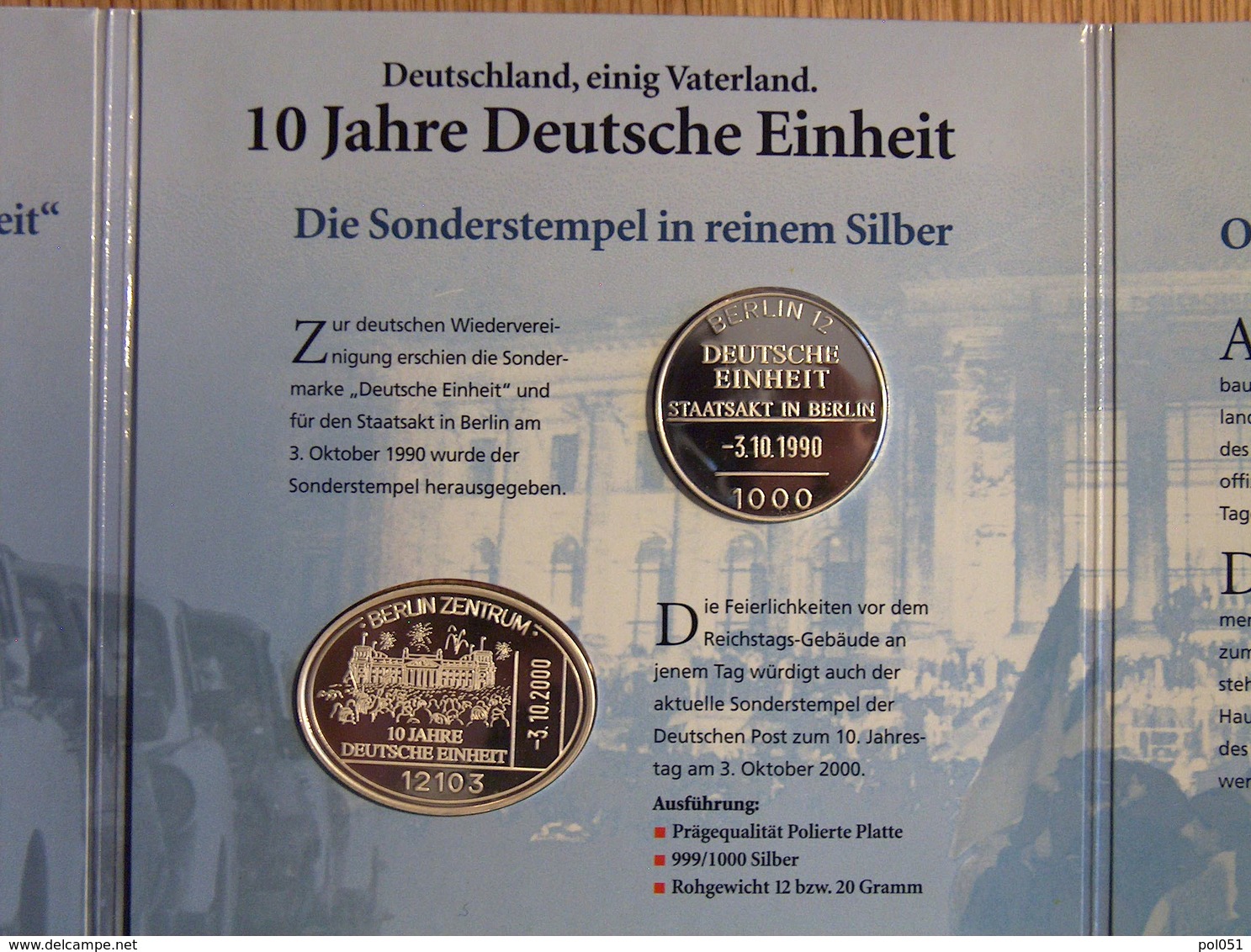 Die Sonderstempel Der Deutschen Post Oktober 1990 Argent Silver - Sammlungen