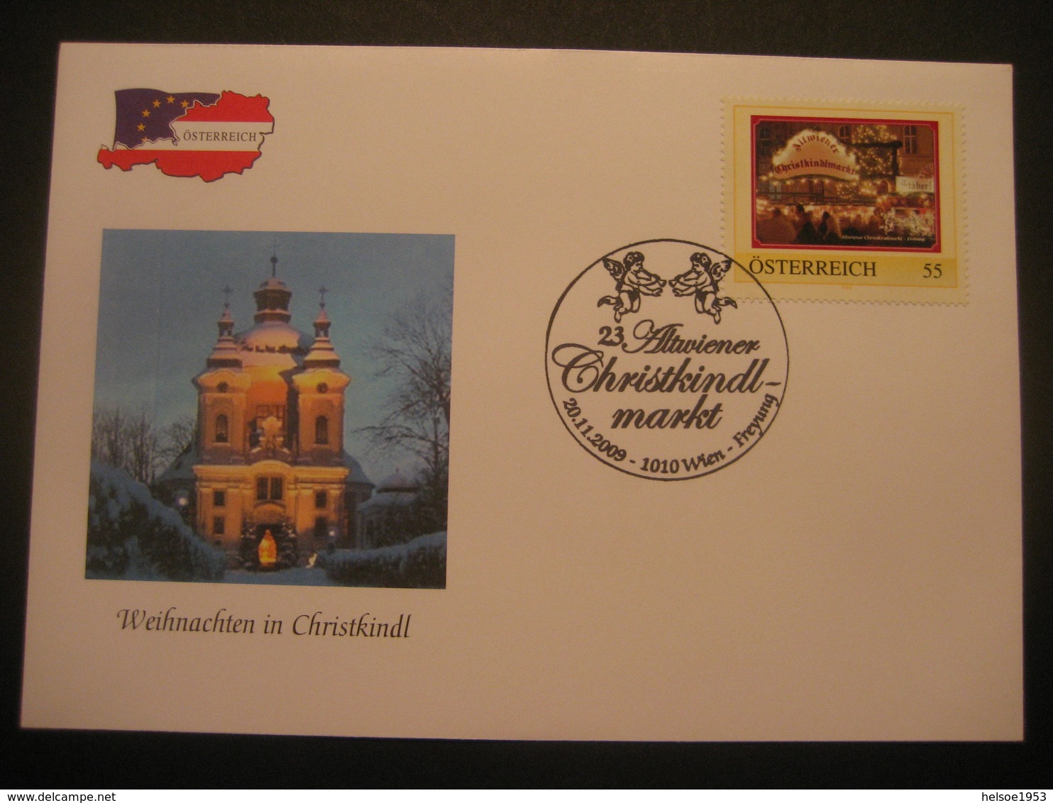 Österreich- Advent 1010 Wien 20.11.2009 Altwiener Christkindlmarkt Mit Pers.BM - Lettres & Documents