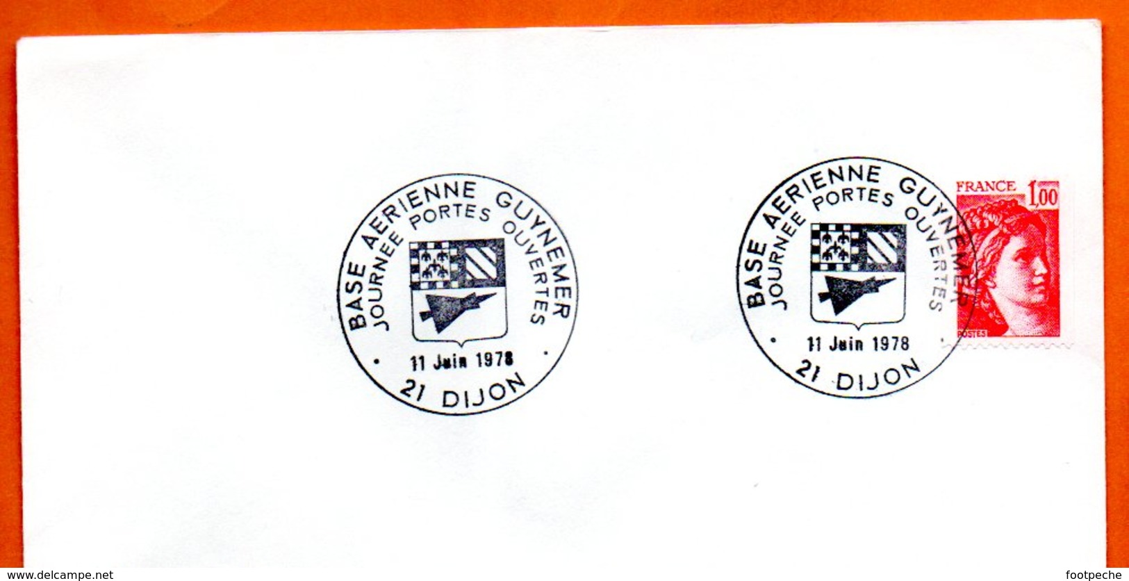 21 DIJON   BASE AERIENNE GUYNEMER   1978  Lettre Entière N° BC 602 - Commemorative Postmarks