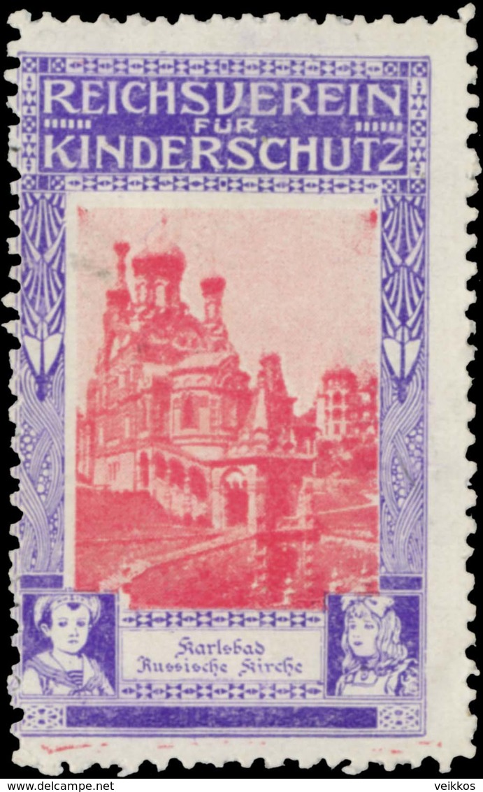 Russische Kirche In Karlsbad Reklamemarke - Cinderellas