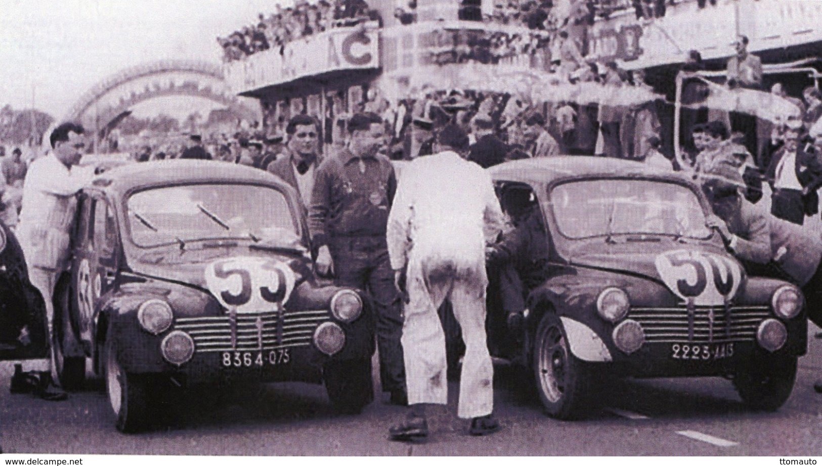 Renault 4CV 1063 - Pilotes: Francois Landon-Just-Emile Vernet - (Concurrents Francaises Du Mans 1951)  - PHOTO 15x10cms - Le Mans