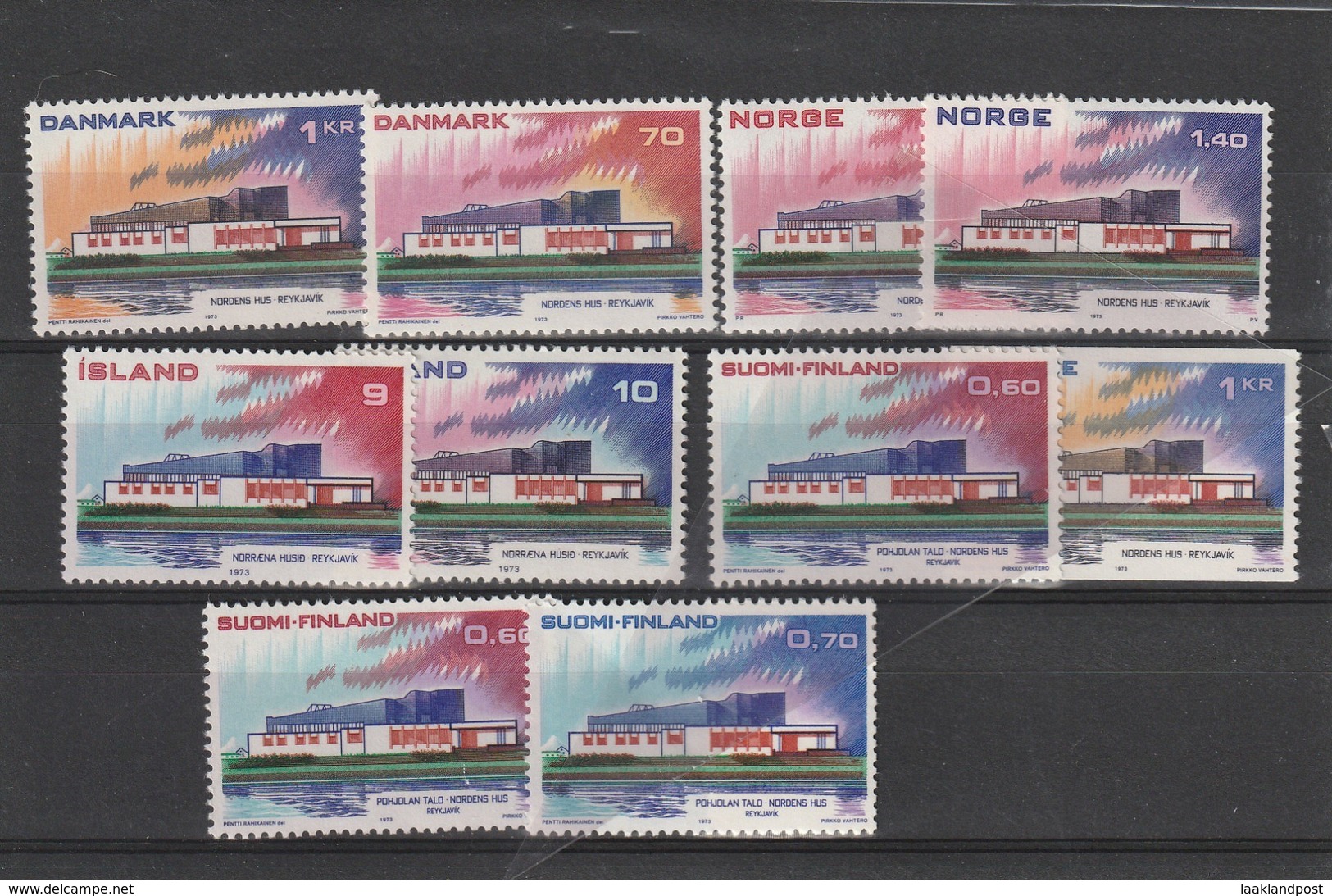 Hauss Des Norden Reijkjavik, Stamps Of Danmark, Norway, Sweden, Island And Finland Mint - Ongetande, Proeven & Plaatfouten