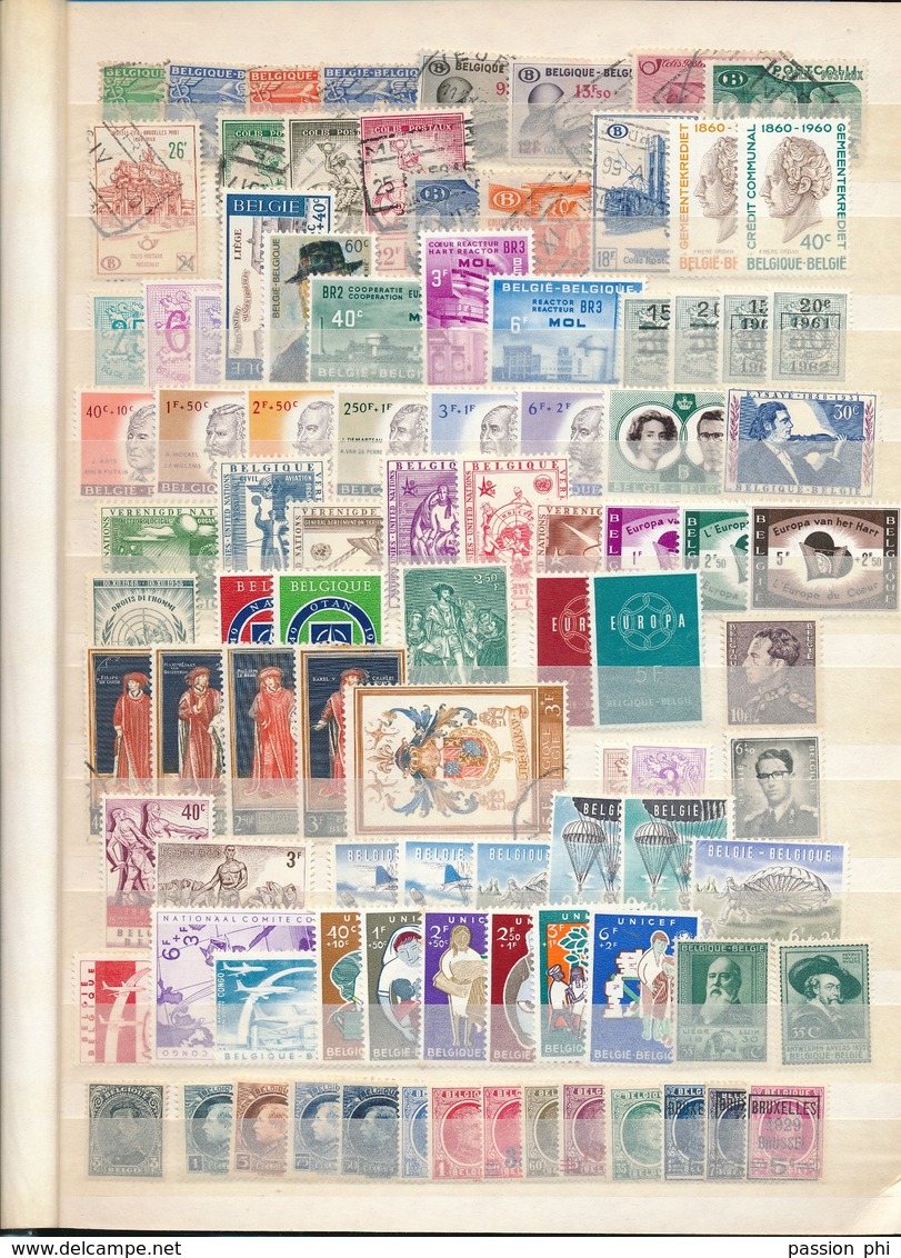 BELGIUM SMALL SELECTION ALL QUALITIES MINT MNH LH AND NO GUM AND USED STAMPS - Colecciones