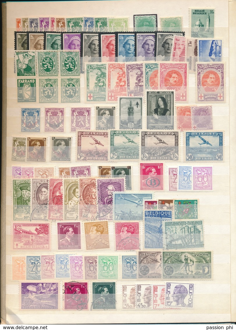 BELGIUM SMALL SELECTION ALL QUALITIES MINT MNH LH AND NO GUM AND USED STAMPS - Colecciones