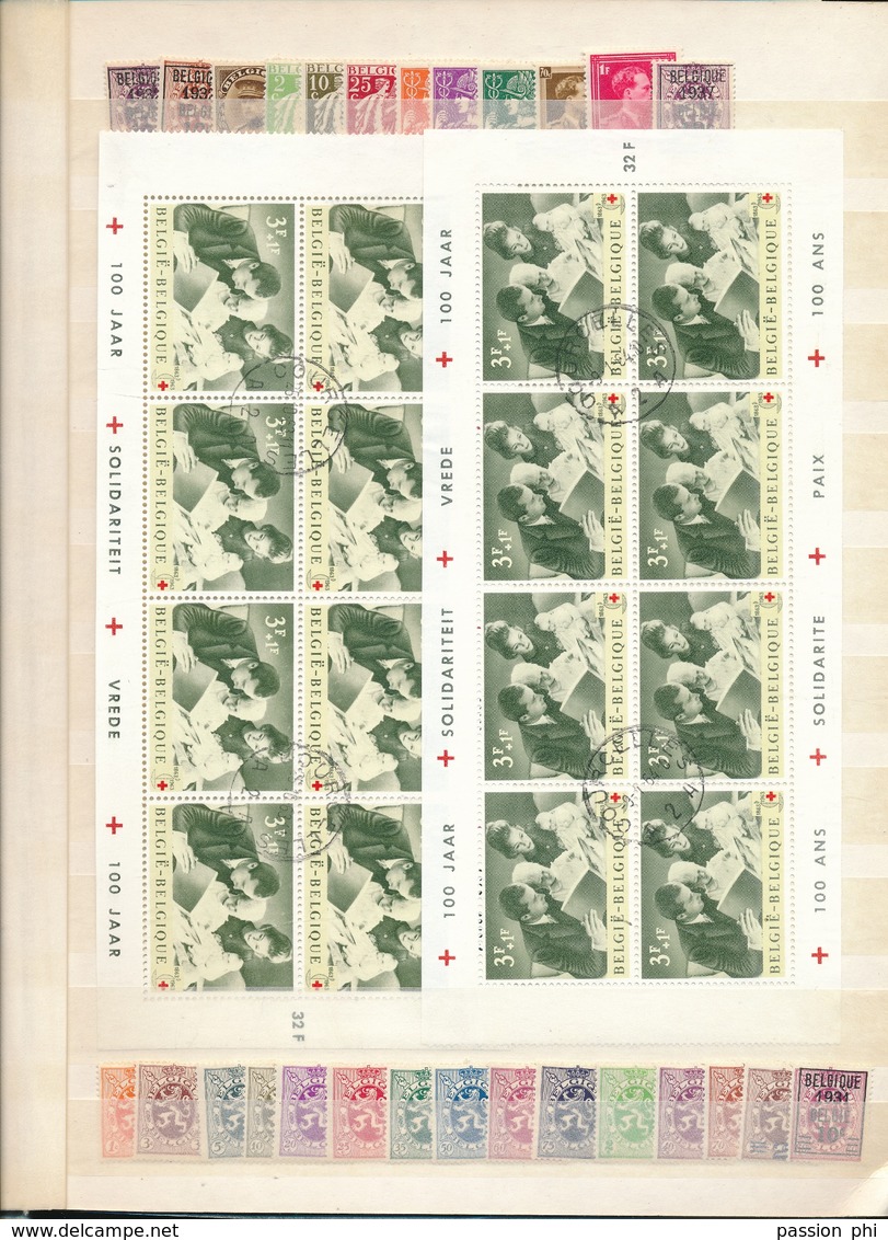 BELGIUM SMALL SELECTION ALL QUALITIES MINT MNH LH AND NO GUM AND USED STAMPS - Colecciones