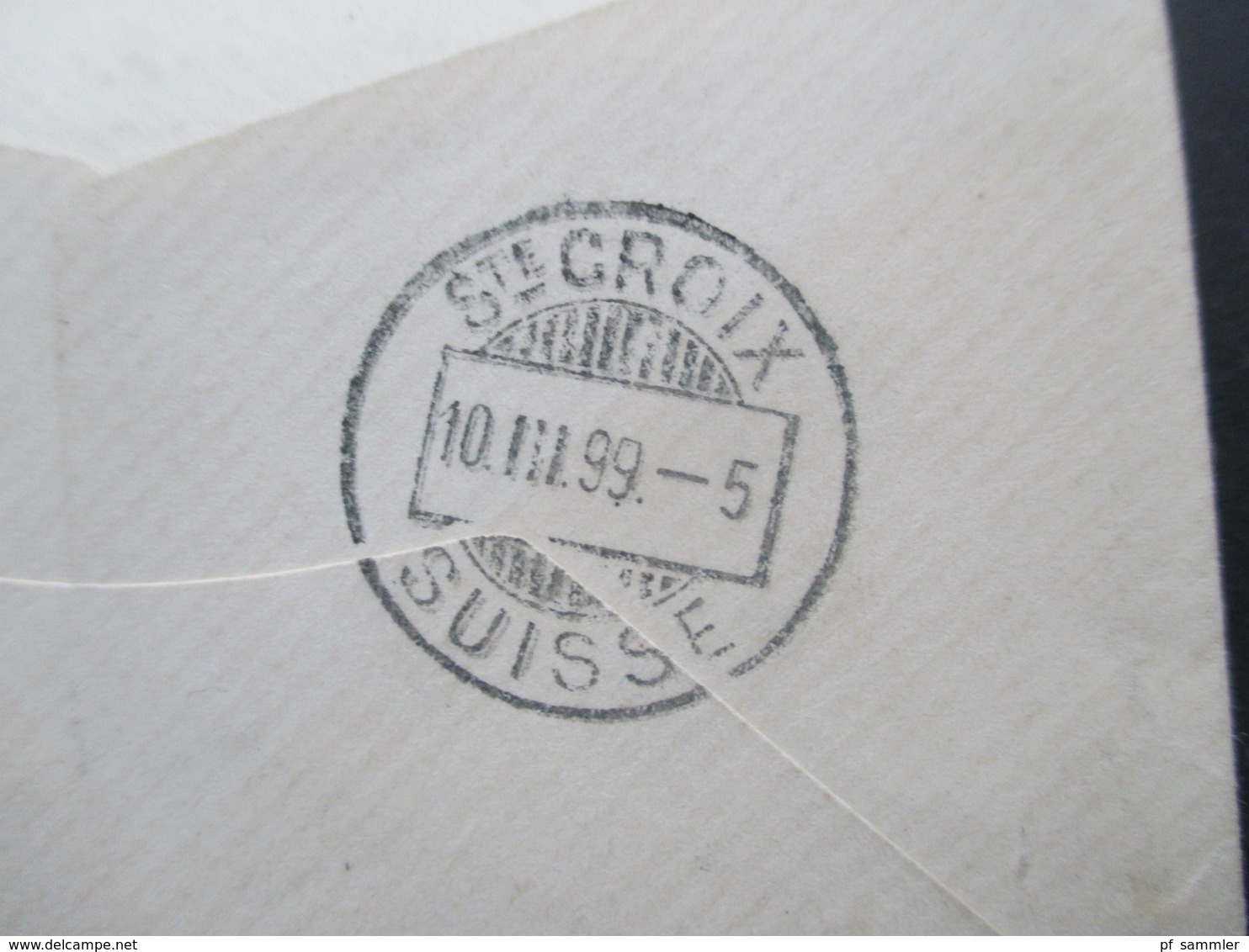 Frankreich 1899 Kleiner GA Umschlag Von Paris In Die Schweiz Nach Ste Croix Mit Ak Rasierklingenstempel Ste Croix - 1898-1900 Sage (Tipo III)
