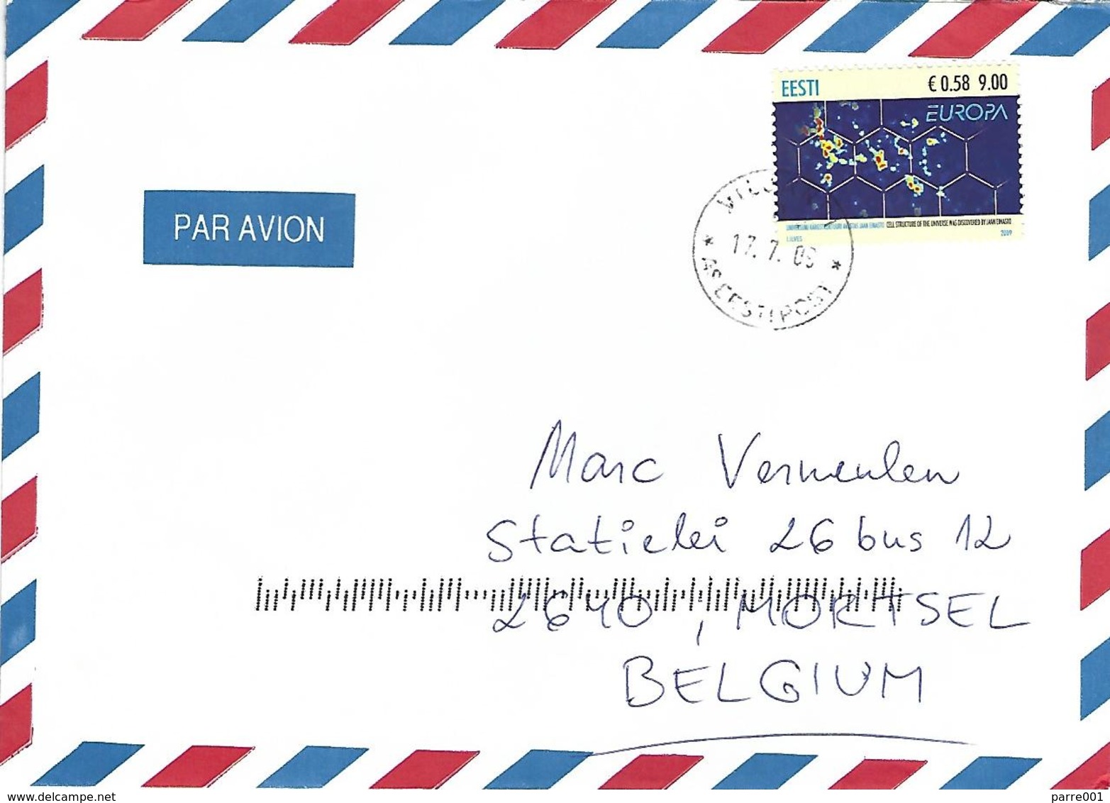 Estonia 2009 Viljandimaa Space Cells Jaan Einasto EUROPA Cover - 2009