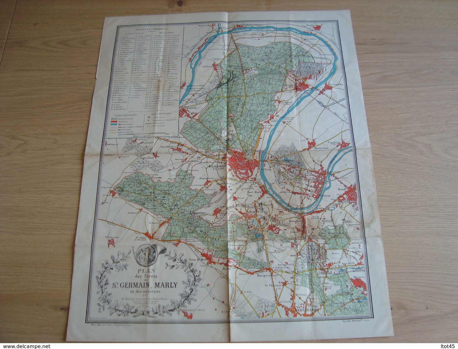 PLAN DES FORETS DE SAINT GERMAIN MARLY ET DES ENVIRONS - Geographical Maps