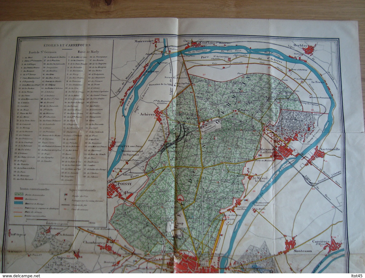 PLAN DES FORETS DE SAINT GERMAIN MARLY ET DES ENVIRONS - Cartes Géographiques