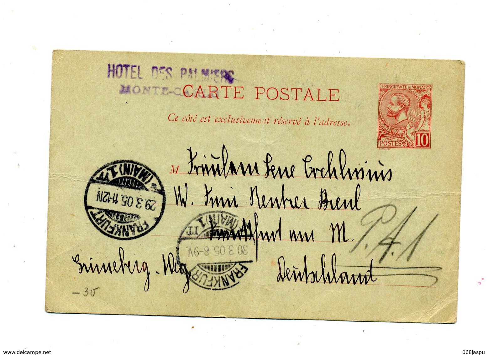 Carte Postale 10 Prince Cachet  Frankfurt - Ganzsachen