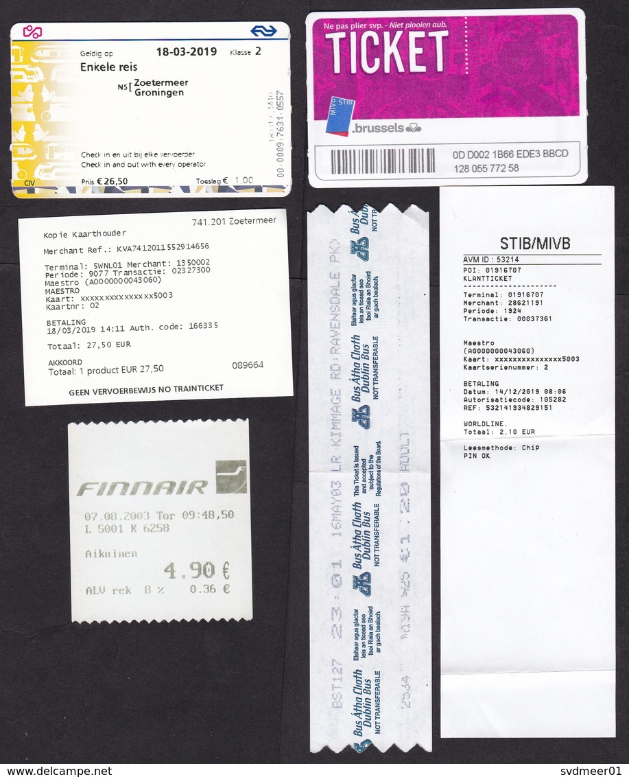 Collection Of 25 Tickets For Train, Bus, Tram, Metro, Public Transport, World, Worldwide, +2 Receipts (traces Of Use) - Andere & Zonder Classificatie