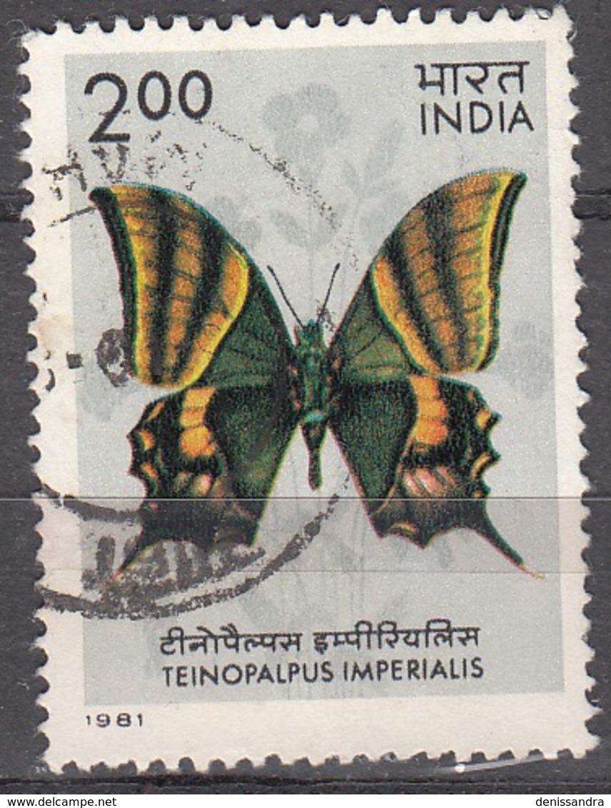 India 1981 Michel 885 O Cote (2006) 4.00 Euro Papillon Teinopalpus Imperialis Cachet Rond - Oblitérés