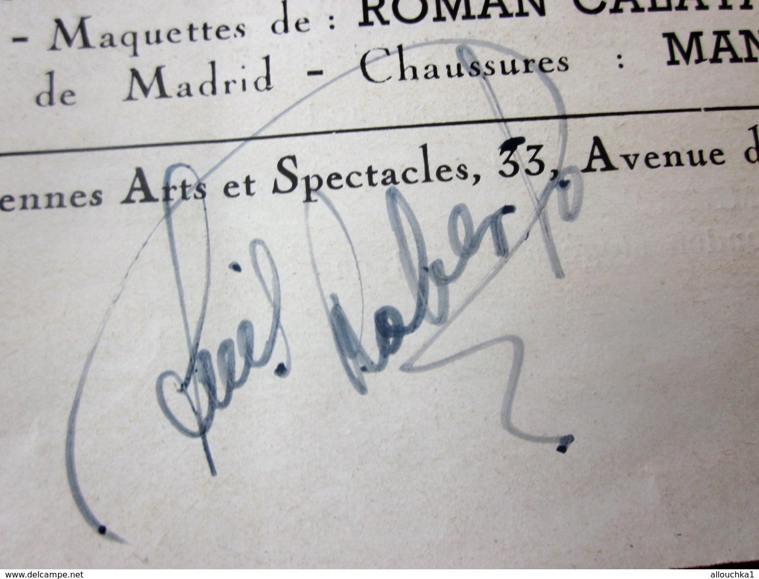 1951 FLAMENCO GLOBO ESPAÑOL BAILA EL PROGRAMA TERESA Y LUISILLO CON AUTÓGRAFOS FIRMAS DE ACTORES Y COMEDIOS - Programas