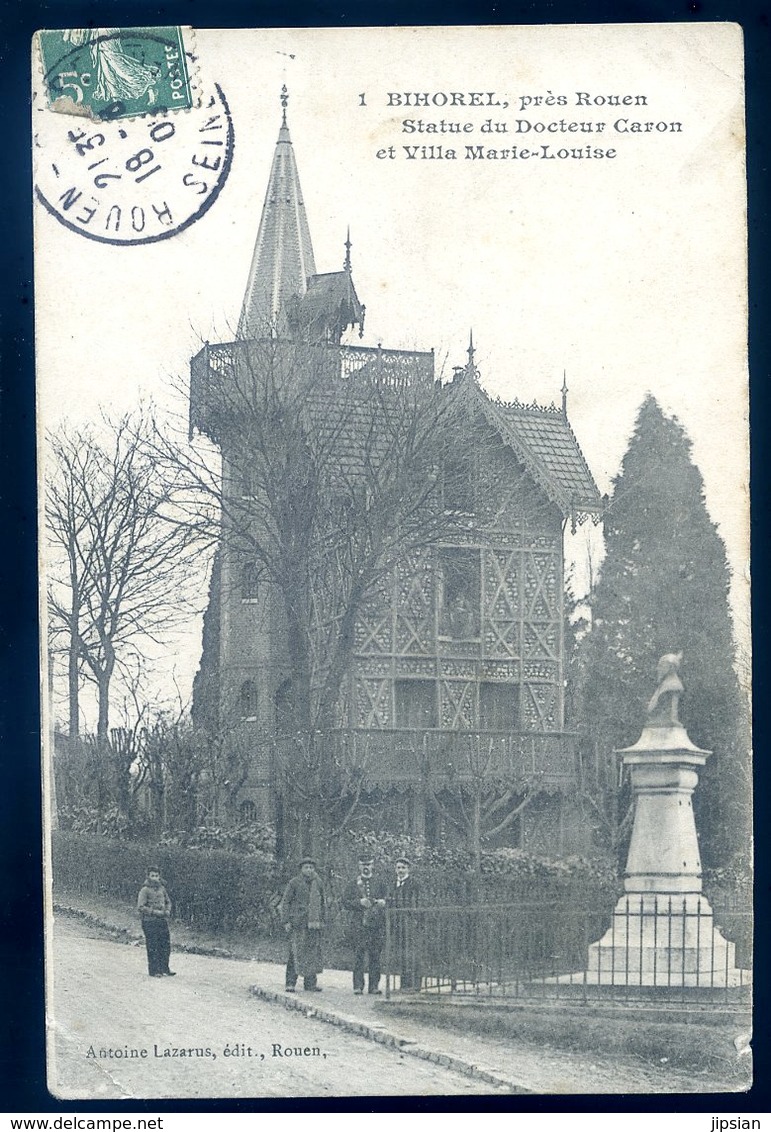 Cpa Du 76 Bihorel Près Rouen , Statue Du Docteur Caron Et Villa Marie Louise        DEC19-16 - Bihorel