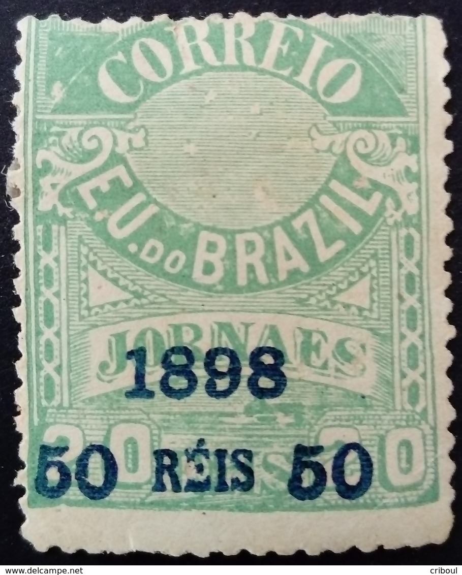 Bresil Brasil 1898 Timbre Journaux Surchargé Newspaper Stamp Overprinted Jornaes Yvert 102 * MH - Used Stamps