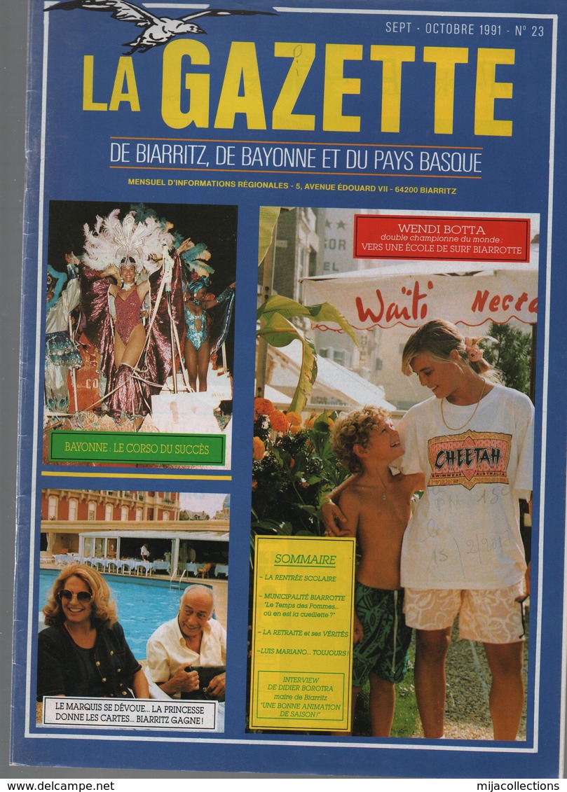 La Gazette De BIARRITZ,DE BAYONNE Et Du PAYS BASQUE N° 23-Octobre 1991informations Régionales - Informations Générales