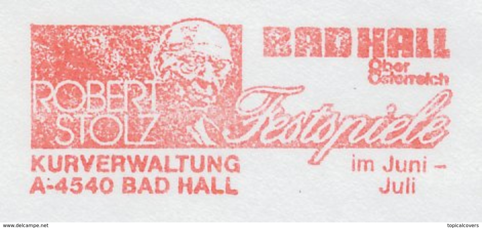 Meter Cover Austria 1985 Robert Stolz - Composer - Festival Bad Hall - Música