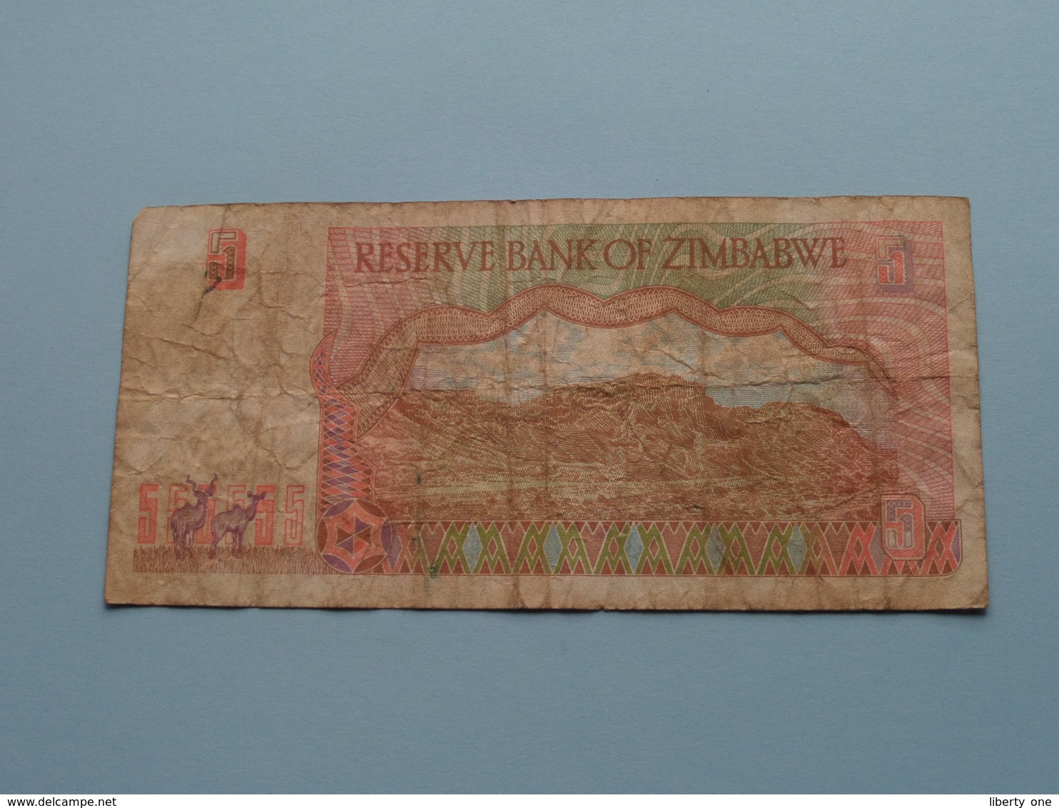 5 - FIVE DOLLARS ( BC7668948 ) Reserve Bank Of Zimbabwe ( For Grade, Please See Photo ) ! - Zimbabwe