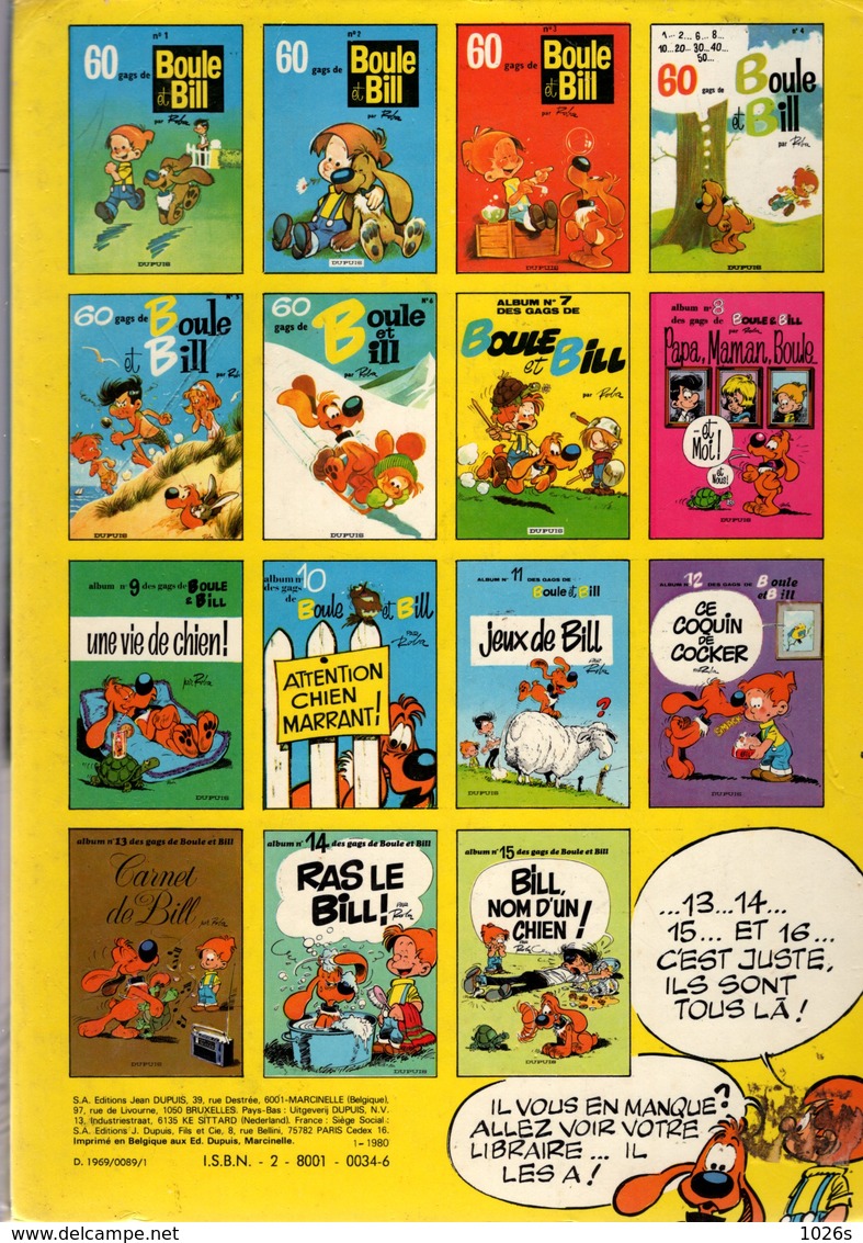 B.D.60 GAGS DE BOULE ET BILL N° 5 - 1976 - Boule Et Bill