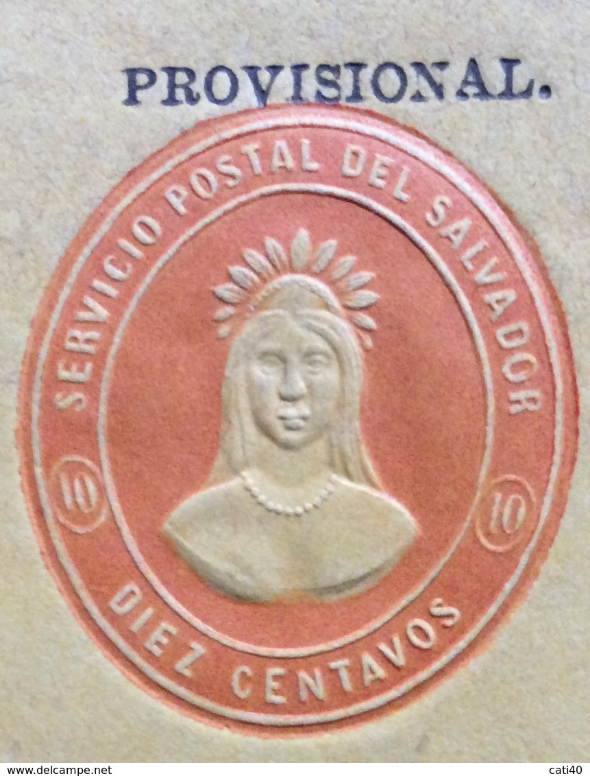 EL SALVADOR - MAIL ENVELOPE :SERVICIO POSTAL DEL SALVADOR  10 CENTAVOS  PROVISIONAL - Interi Postali