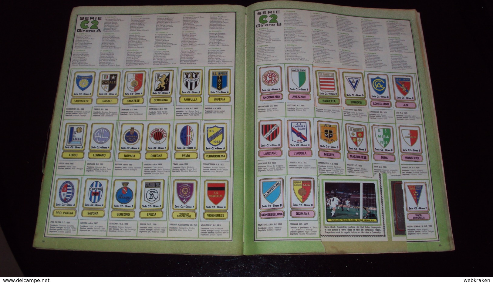 ALBUM FIGURINE CALCIATORI PANINI 1981 1982 X RECUPERO CON 552 FIG. CON 16 SCUDETTI 322 SU ALBUM E 230 RECUPERATE